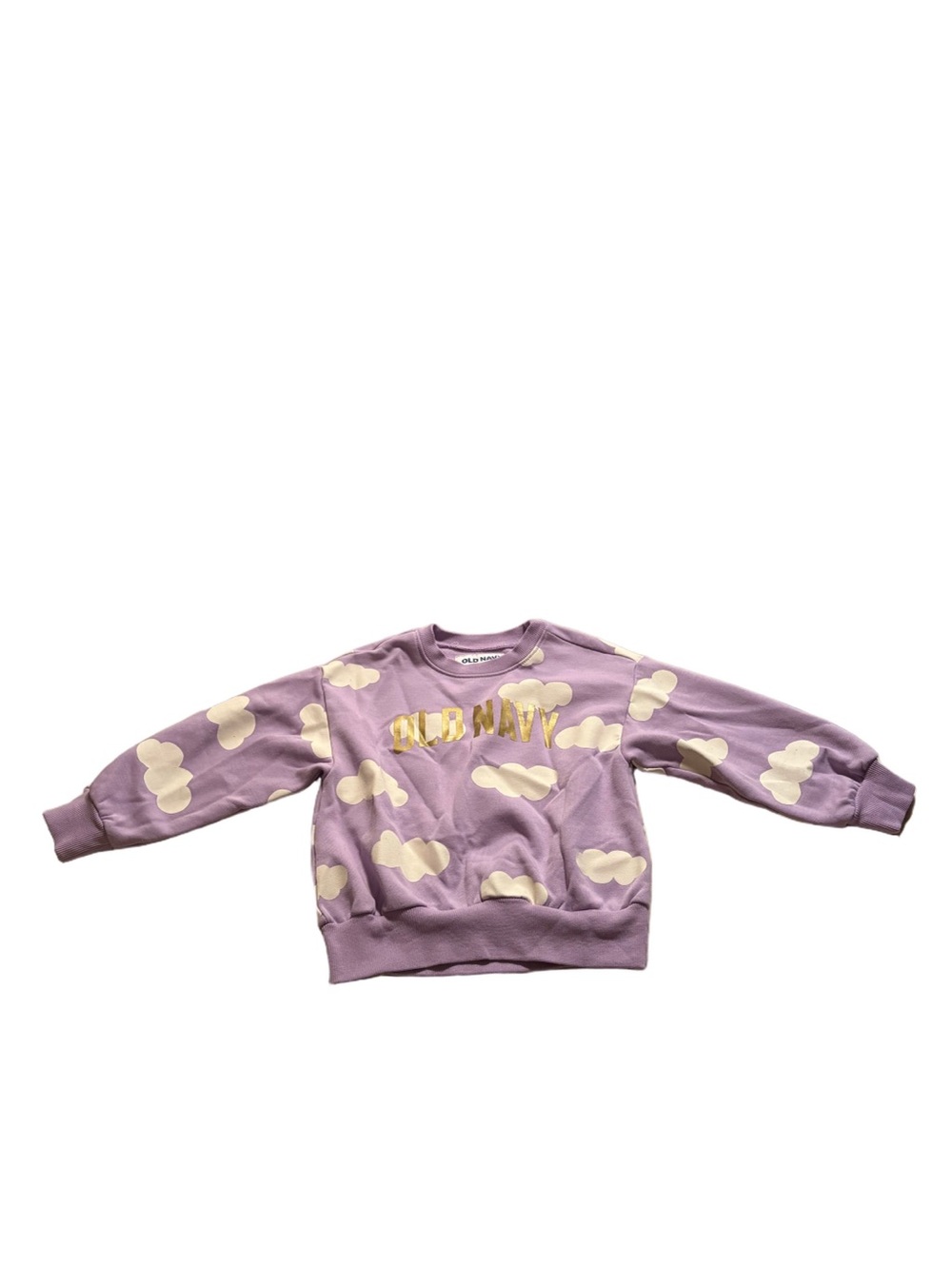 Old Navy Purple Sweatshirt with White Clouds Size 3T